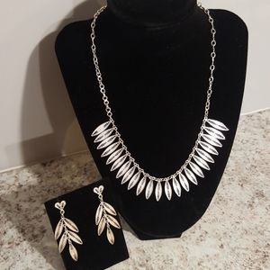Feather Style Necklace and Earrings, last chance